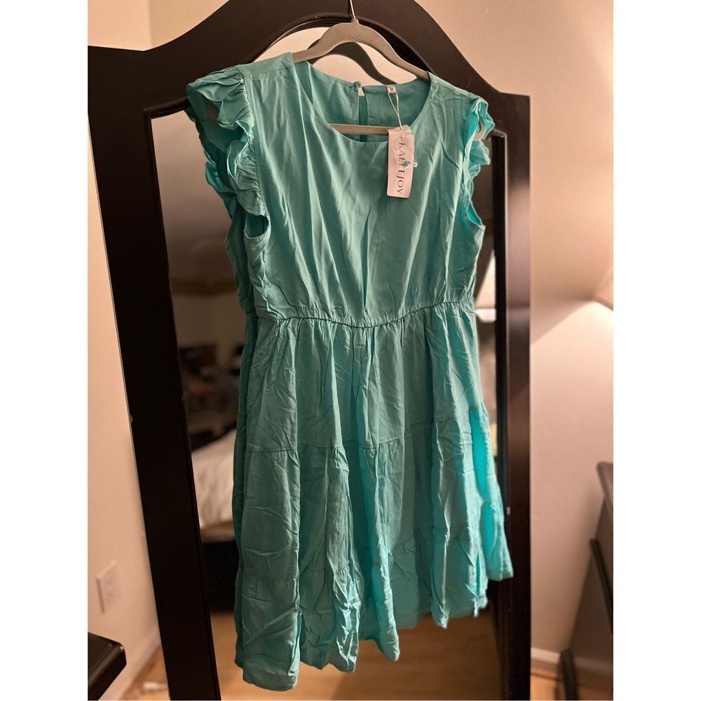 NEW Dress Mini Dress Ruffle Babydoll Loose Flowy Pleated M